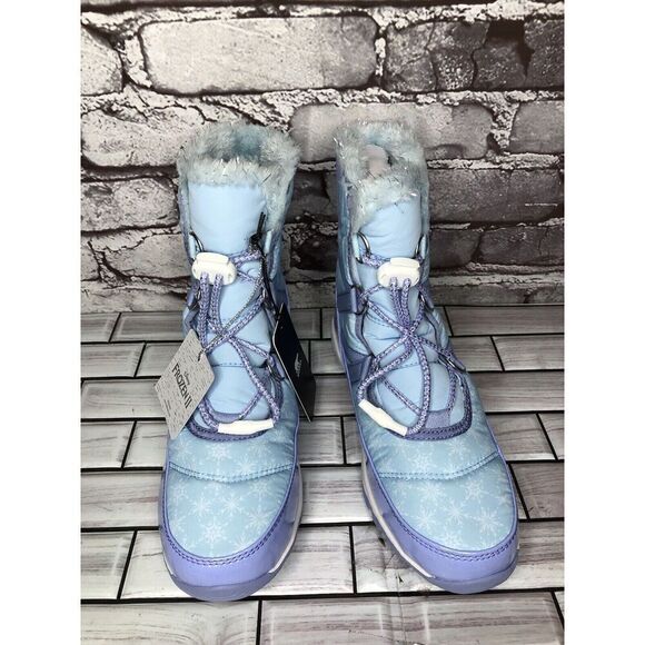 DISNEY X SOREL YOUTH WHITNEY FROZEN ELSA BOOTS FROSTED PURPLE SILVER Sz 5M US/37 - Picture 7 of 16
